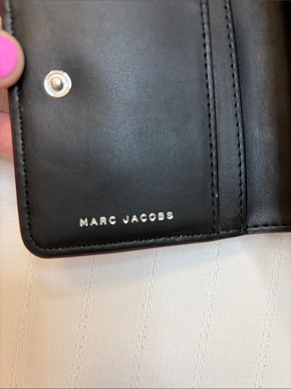 Marc Jacobs Hot Pink Compact Zip Card Wallet